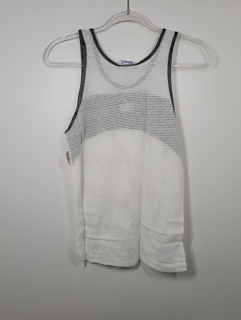 Bill Rodgers White Gray Mesh Men's Tank Top Size Small NOS - Picture 2 of 5